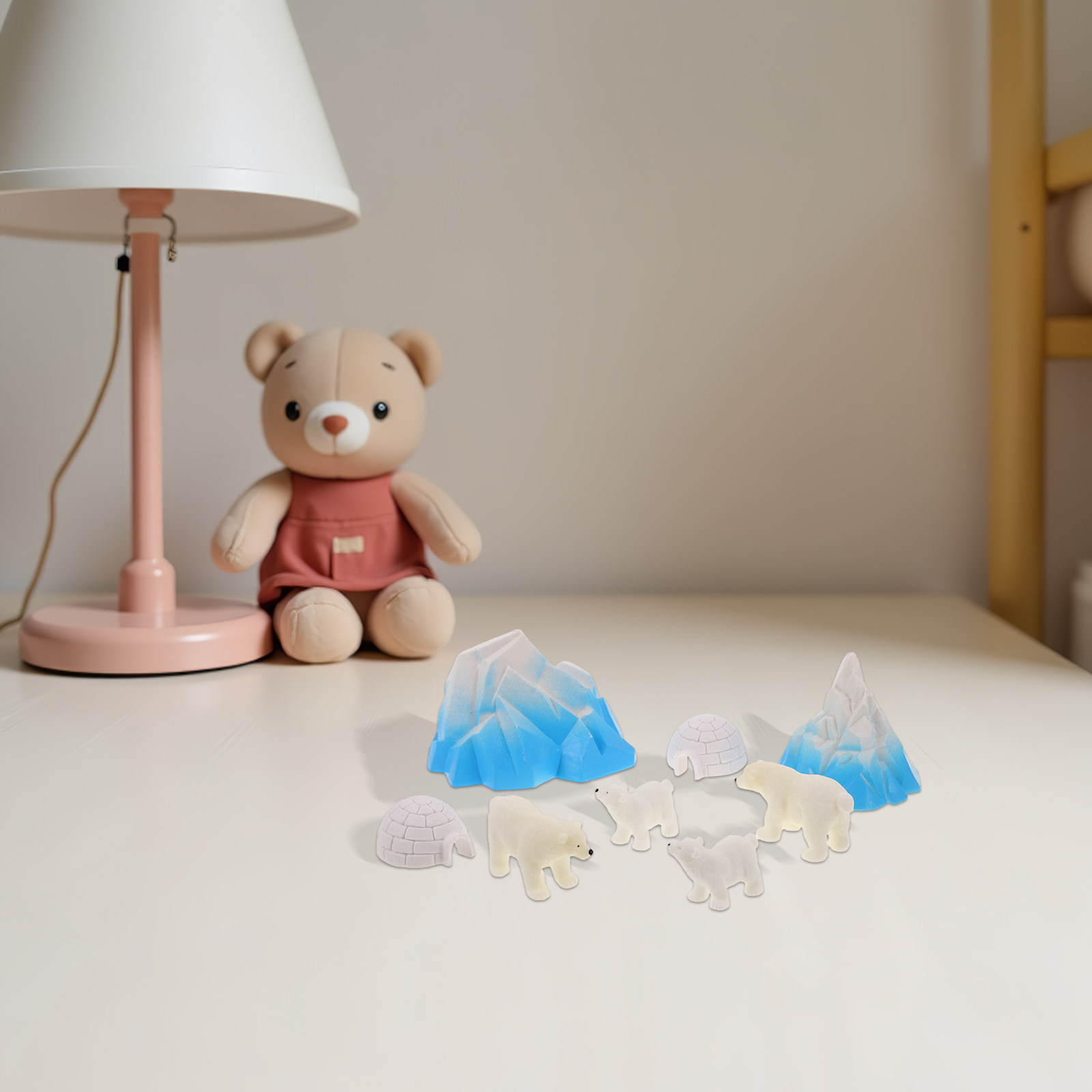 Crafting Resin - 8 Piezas de Mini Osos Polares