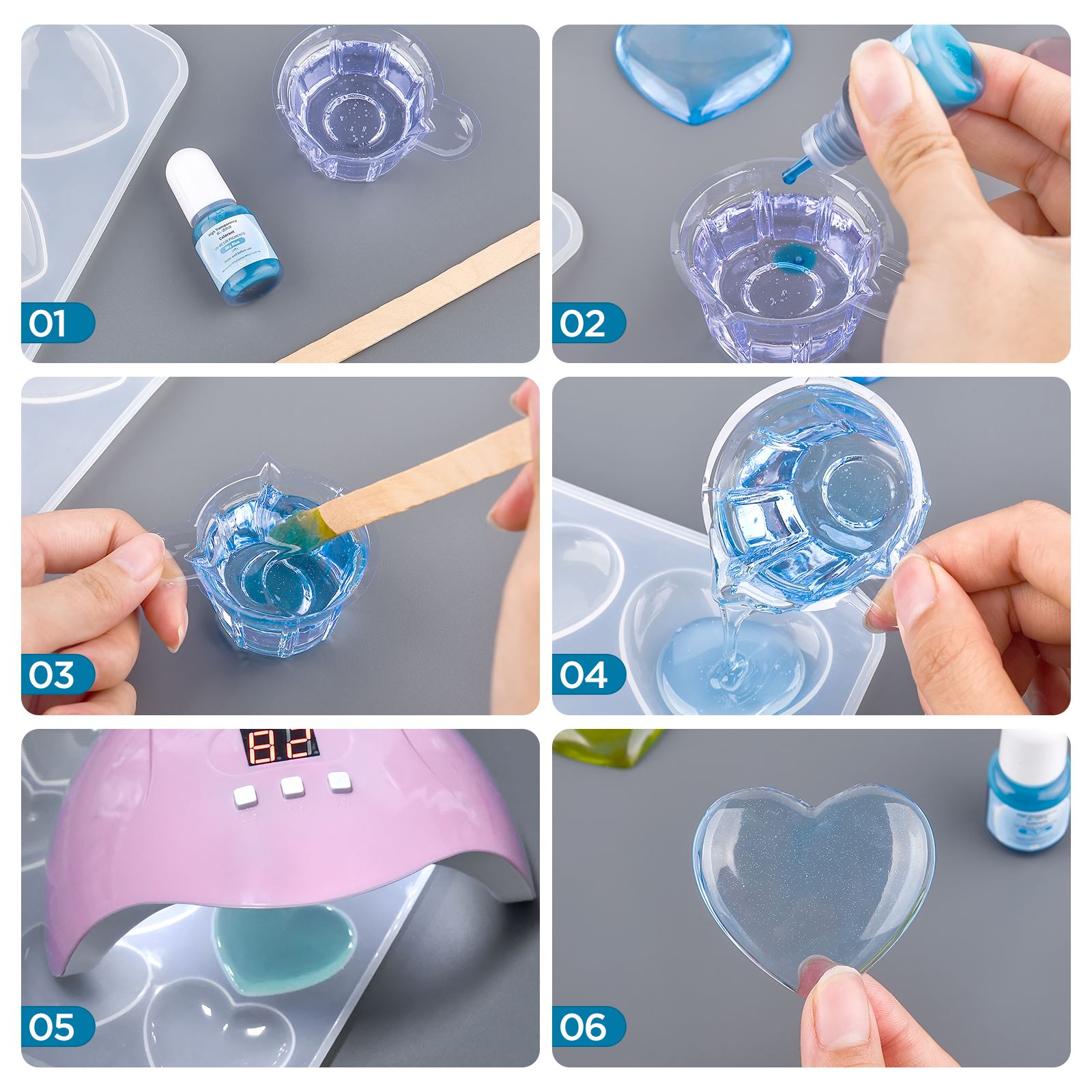 24 colores 5ml pigmento de res - Epoxy Uv Resin Kit reseña y precio